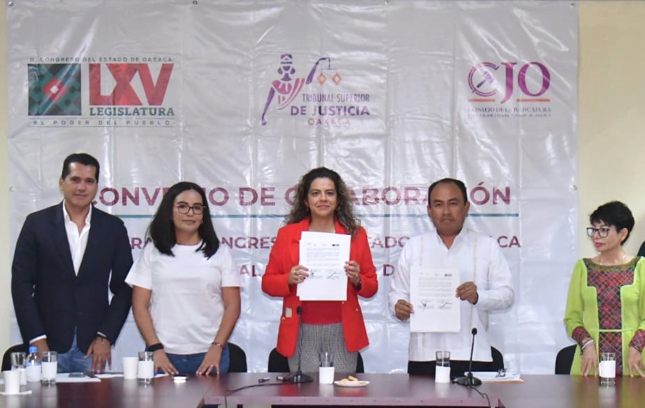 Firman Congreso de Oaxaca y Poder Judicial del Estado convenio de colaboración_1