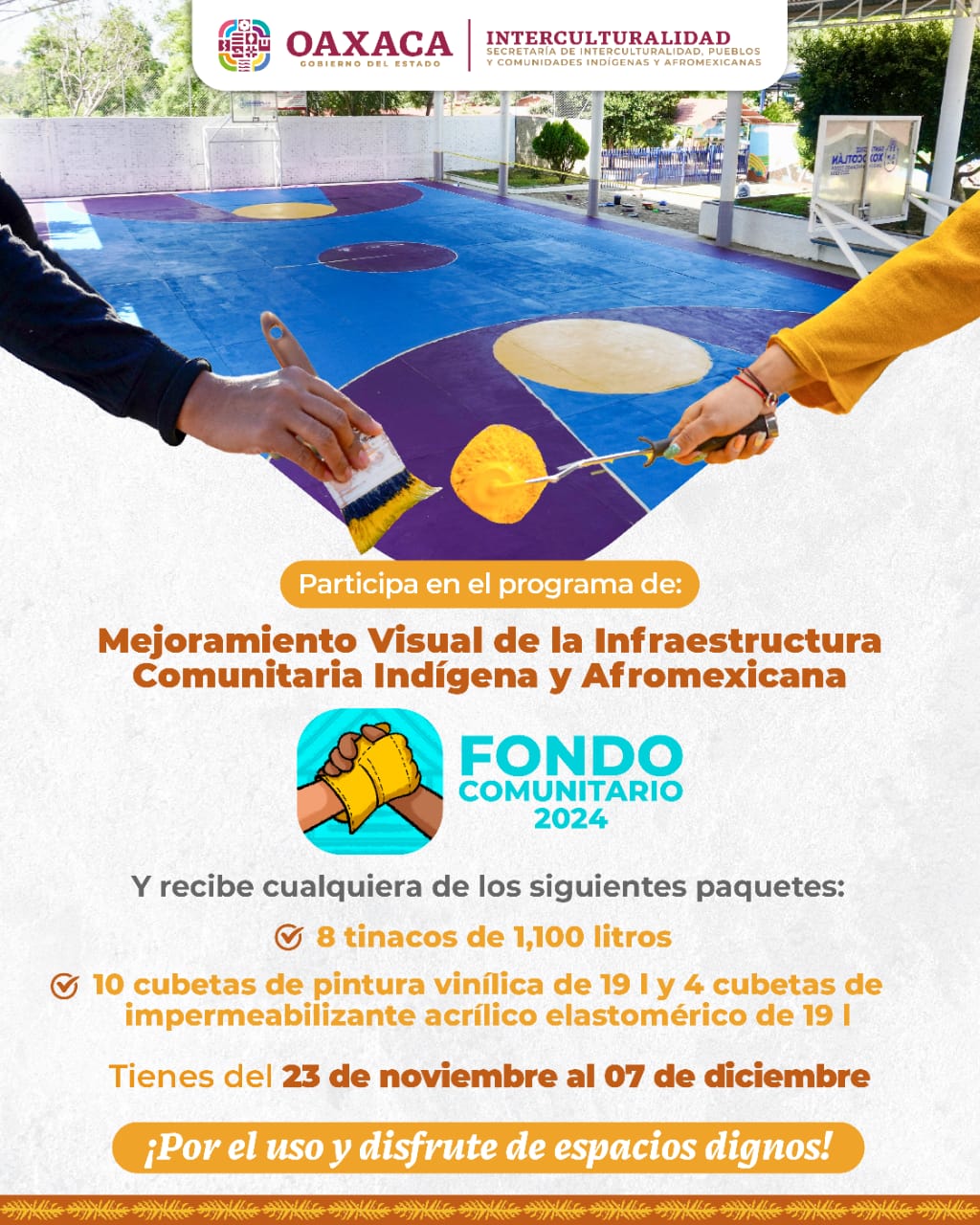 Convocan a participar en el mejoramiento visual de la infraestructura comunitaria indígena y afromexicana de Oaxaca (4)