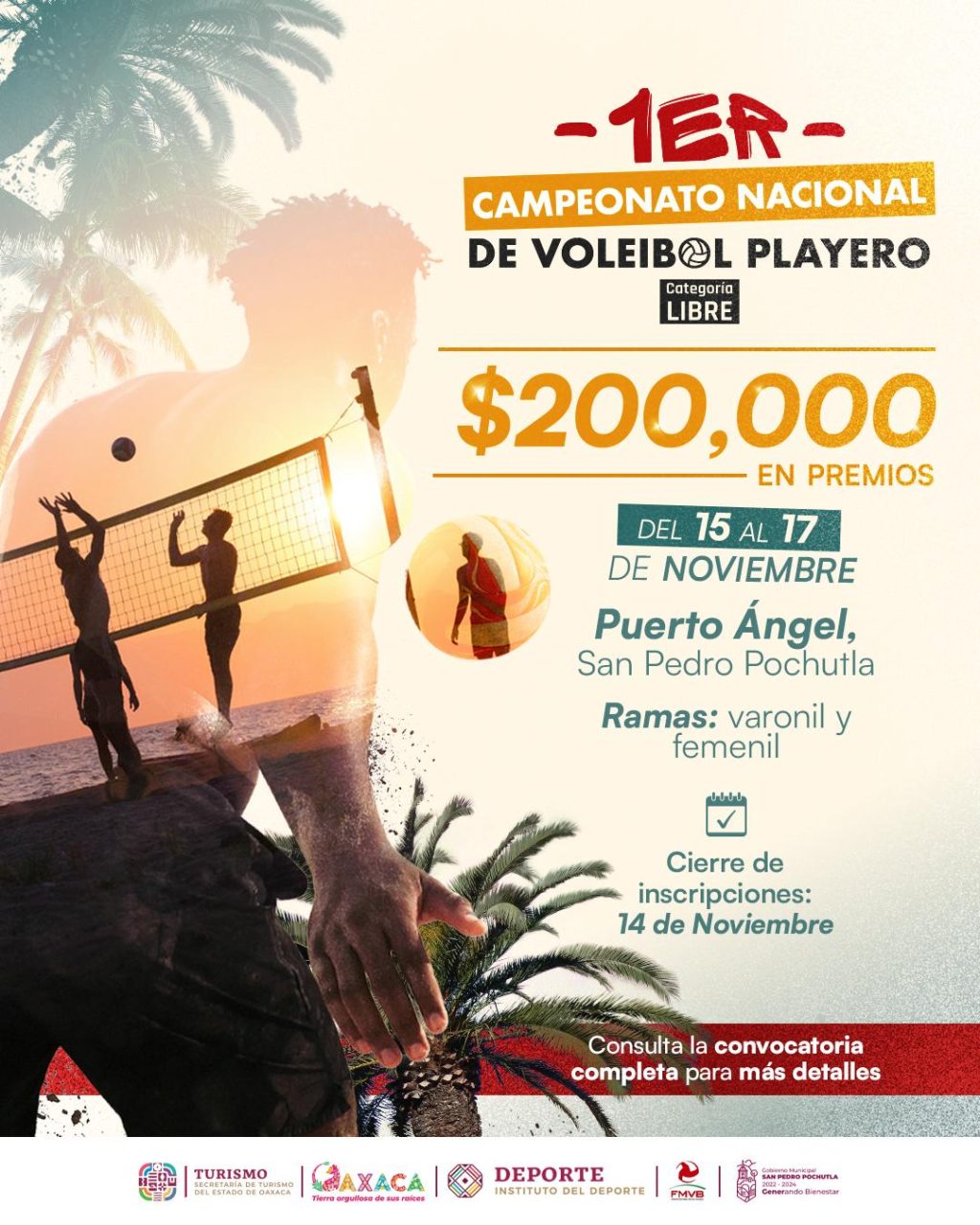 Puerto Ángel, sede del Primer Campeonato Nacional de Voleibol Playero-1 (2)