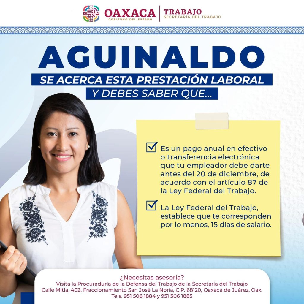 El aguinaldo es un derecho de las personas trabajadoras Secretaría del Trabajo 2