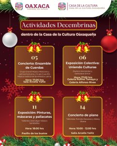 Invita CCO a participar en actividades de conciertos, danza y música que forman parte del Festival Navideño 2