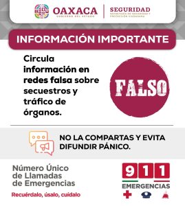 Desmiente Gabinete de Seguridad información sobre presuntos secuestros masivos para tráfico de órganos 1