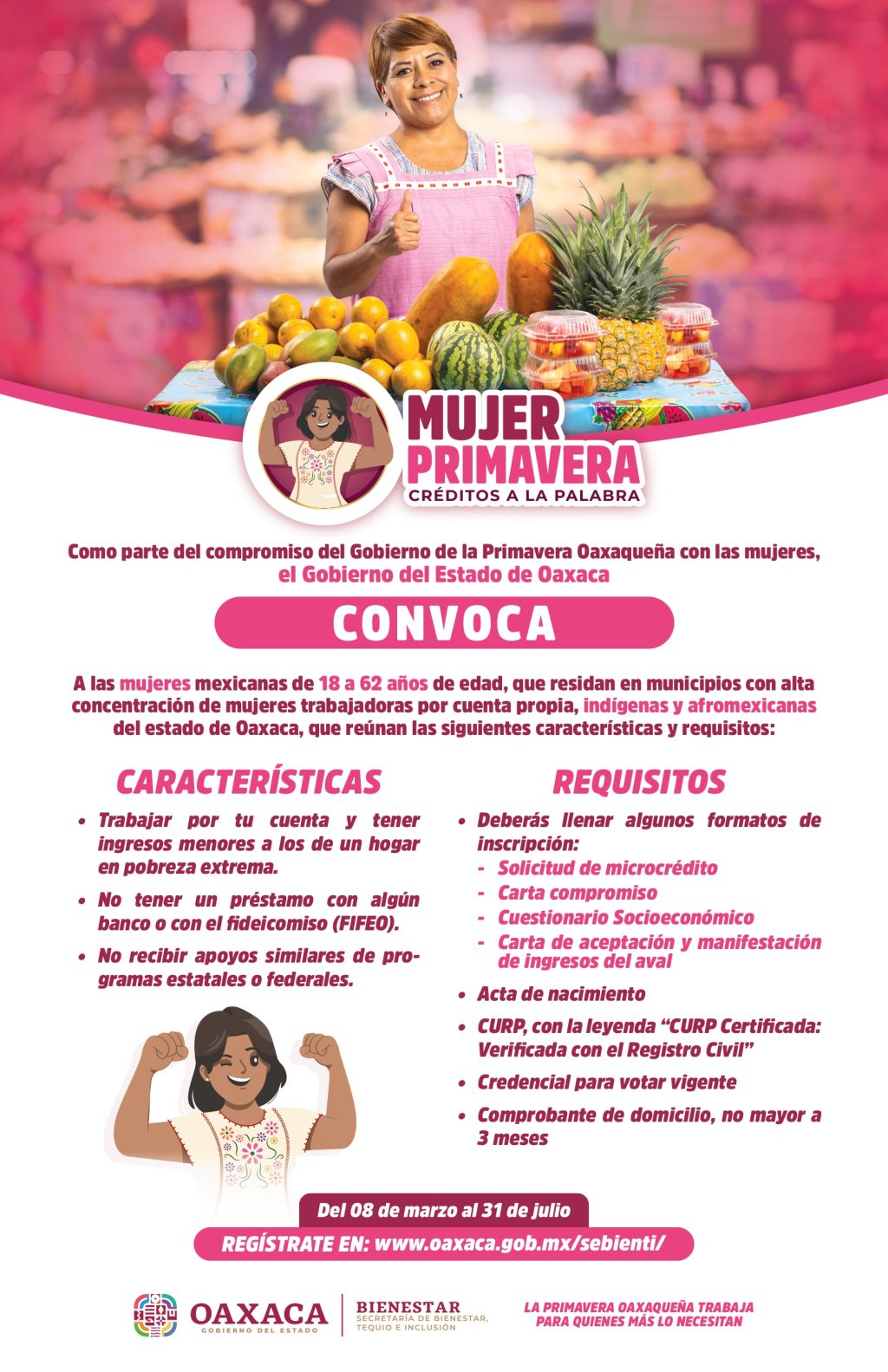 Inicia registro del programa Mujer Primavera para impulsar la inclusión económica de oaxaqueñas