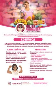 Inicia registro del programa Mujer Primavera para impulsar la inclusión económica de oaxaqueñas
