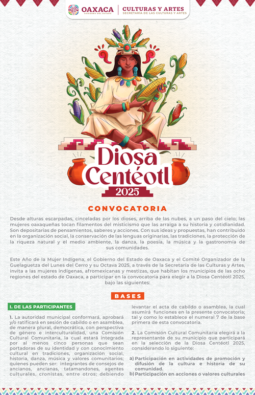 Lanza Seculta convocatoria para selección de representante de la Diosa Centéotl 2025 1