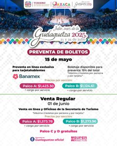 Inicia 15 de mayo preventa de boletos para las presentaciones de la Guelaguetza 2025 (4)