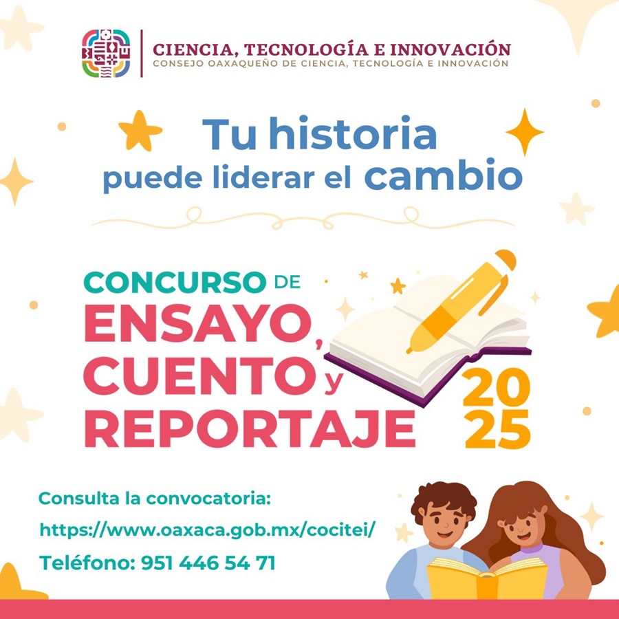 Invita Cocitei al Concurso de Ensayo, Cuento y Reportaje 2025