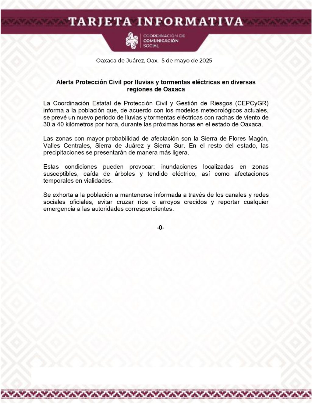 TI 5 MAY-Alerta Protección Civil por lluvias y tormentas eléctricas en diversas regiones de Oaxaca_page-0001