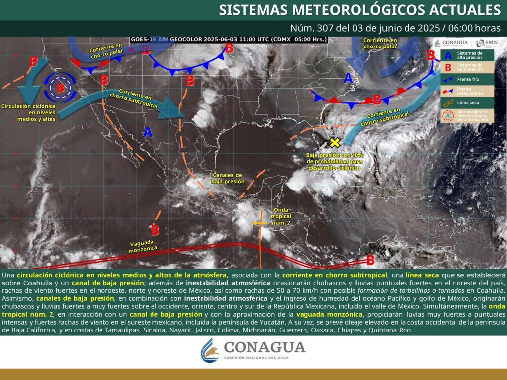 Continuará presencia de nubosidad en gran parte del estado, con presencia de lluvias en sierras