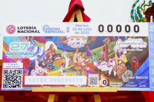Develan Salomón Jara y Lotería Nacional billete del Sorteo Especial en honor a la Guelaguetza 2025 2