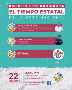 EL TIEMPO ESTATAL DE LA HORA NACIONAL