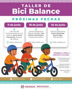 Impulsa Semovi actividades del taller Bici Balance dirigidas a niñas y niños