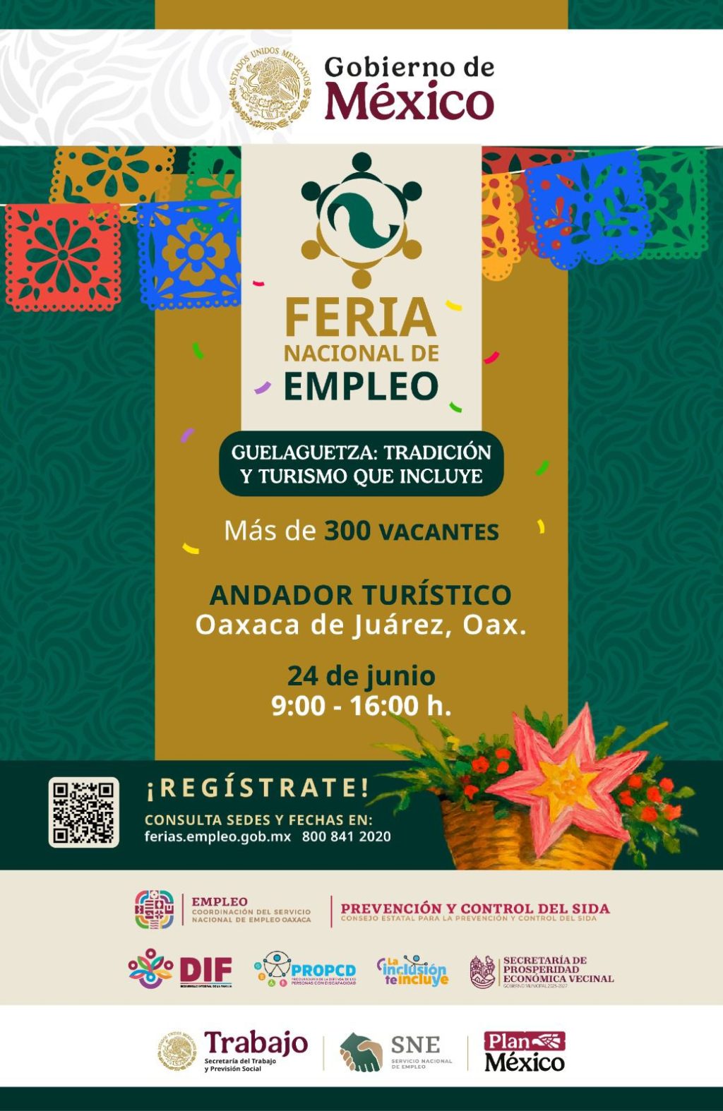 Invita DIF Oaxaca a la Feria Nacional de Empleo 2025 Guelaguetza Tradición y Turismo que Incluye
