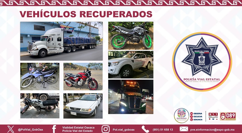 Recupera Policía Vial Estatal 23 vehículos con reporte de mayo durante mayo