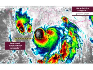 Se degrada Huracán Erick a categoría 1 y continúa generando lluvias intensas en Oaxaca 1