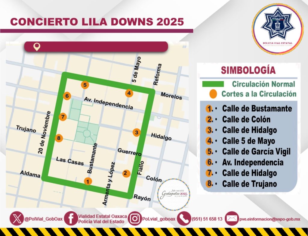 Desplegará Policía Vial Estatal dispositivo de seguridad por presentación de Lila Downs en la Alameda de León