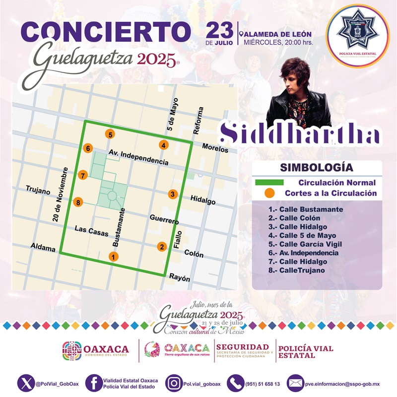 Implementará Policía Vial Estatal dispositivo por concierto de Siddhartha en la Alameda de León