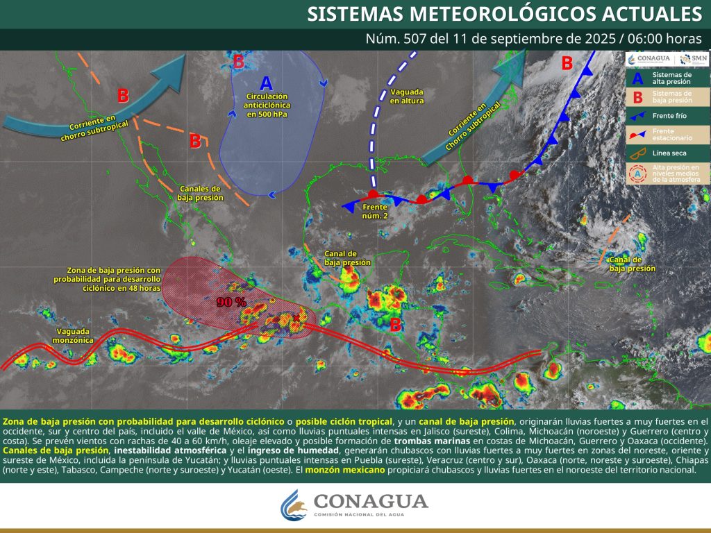Este jueves se esperan lluvias fuertes en el territorio oaxaqueño.jfif