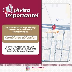 Anuncia SSPC cambio de ubicación de sus oficinas centrales