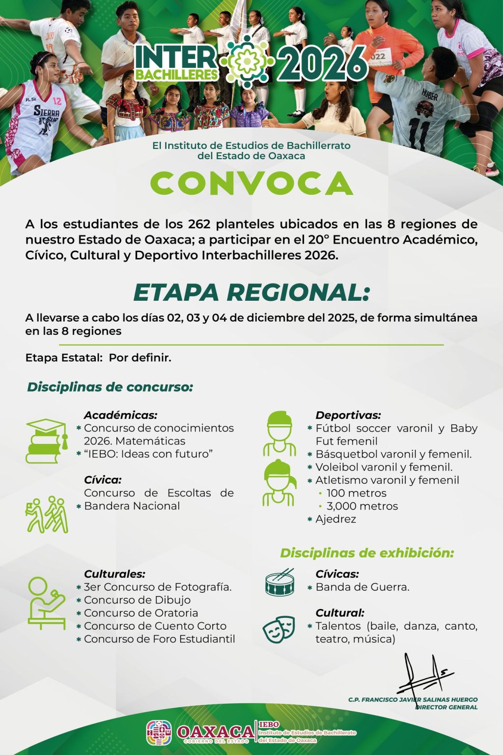 Convoca IEBO a su comunidad estudiantil a participar en la fase regional del Interbachilleres 2026-2