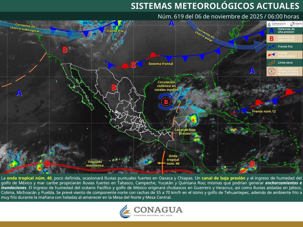 Se prevén lluvias y ambiente frío al amanecer en algunas regiones de Oaxaca