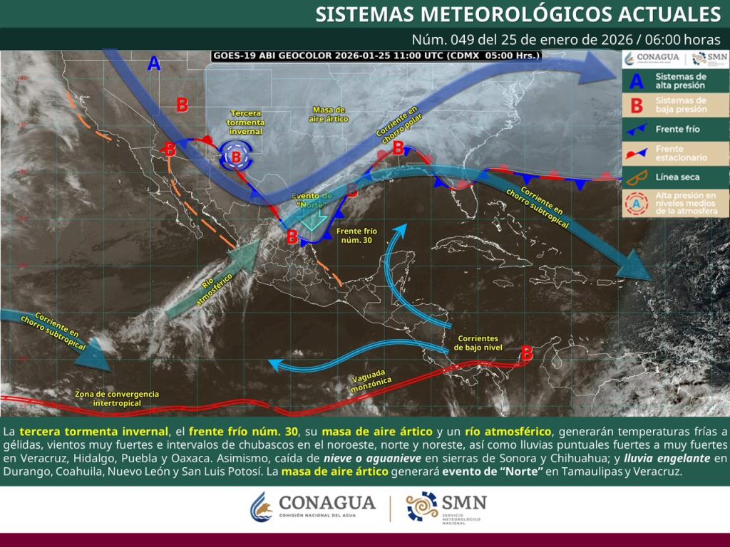 Pronostican tiempo inestable y descenso de temperaturas por frente frío número 30