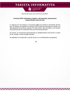 TI 8 ENE-Presenta SIOX intermitencia debido a alta de demanda, permanecerá temporalmente fuera de línea_page-0001