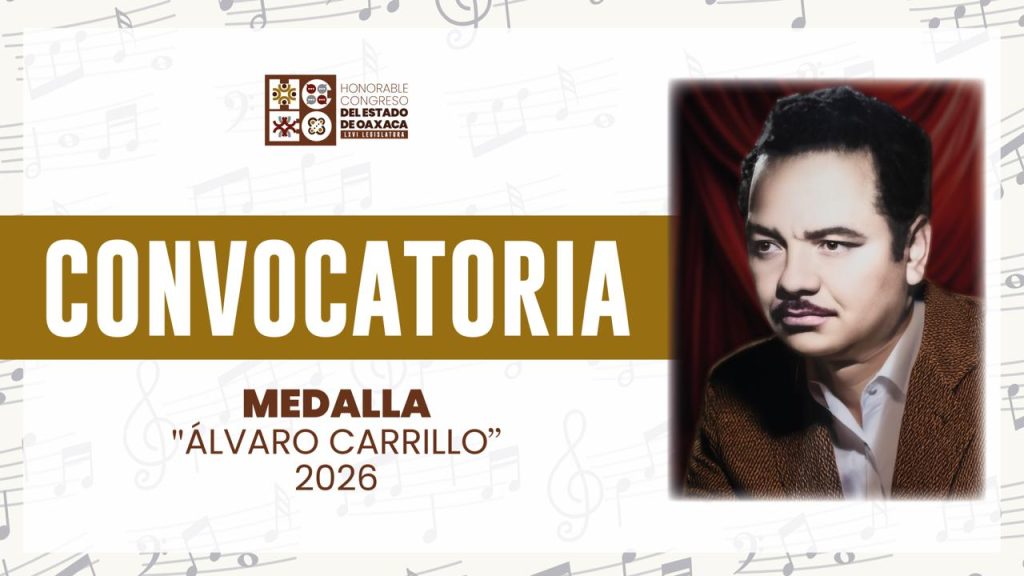 Convoca Congreso local a participar por la Medalla “Álvaro Carrillo” 2026